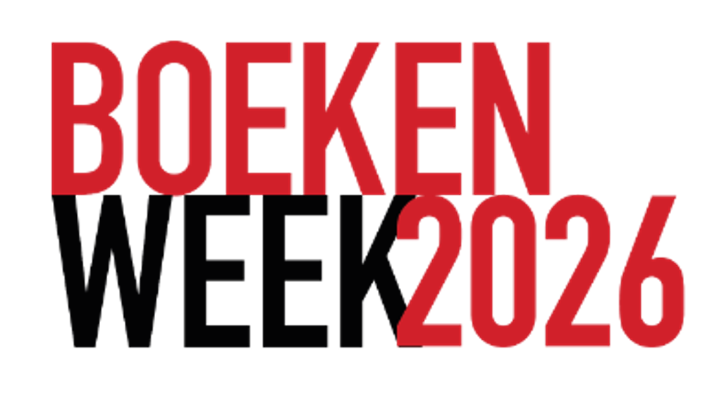 Boekenweek 2026 Logo in rood en zwarte tekst