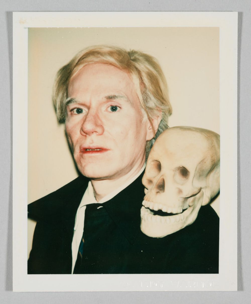 Andy Warhol Self Portrait With Skull 1977 Polaroid.