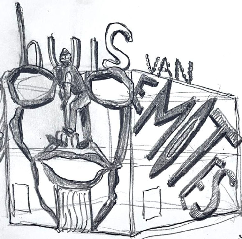 Schets door David Bade Huis van Emoties.