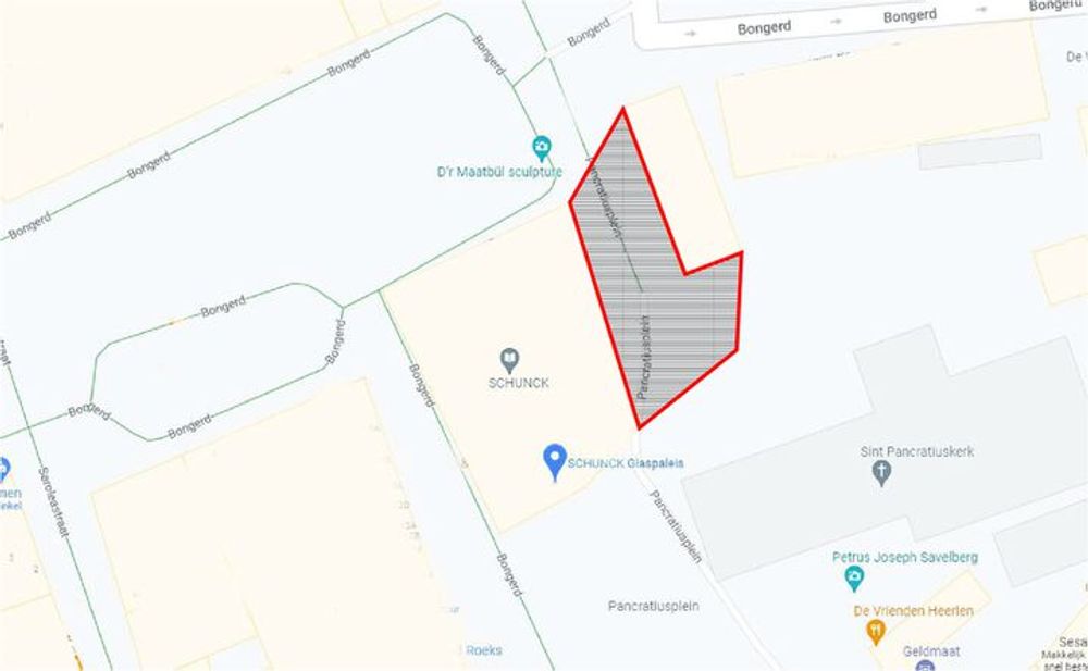 Schermafbeelding plattegrond Schunck met markering van afzetting.