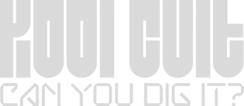 Kool Cult Logo Grijs, in grote letters met daaronder de tekst: 'Can you dig it?' 