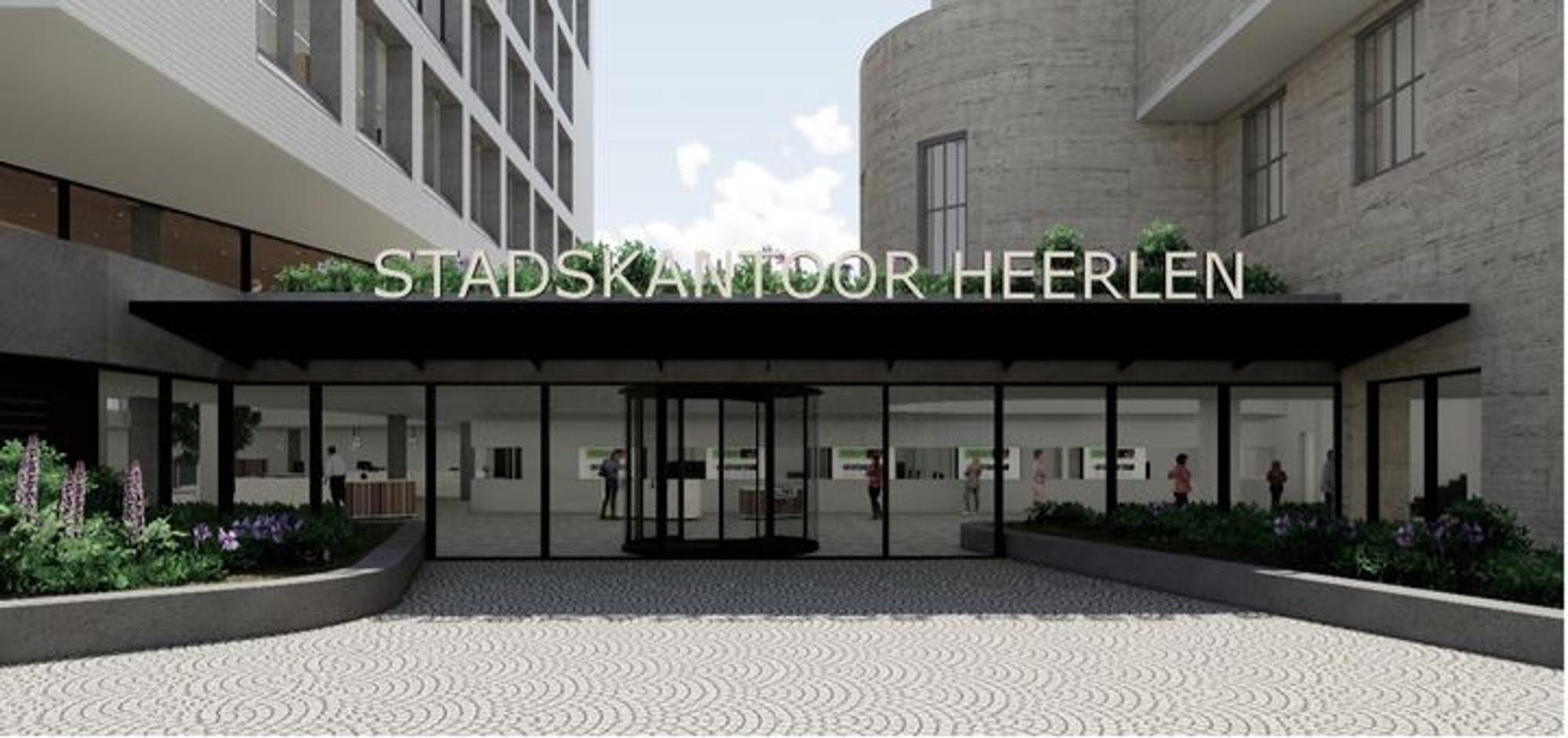 Digitaal ontwerp ingang Stadskantoor Heerlen.